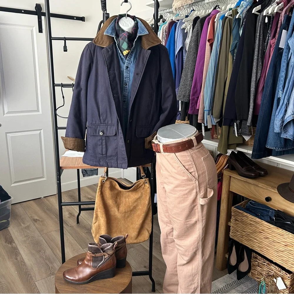 Jessica Navy and Brown Utility Jacket - Picture 15 of 16